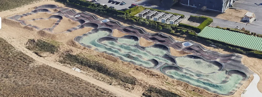 Vue aérienne 3d du pumptrack de Montévrain
