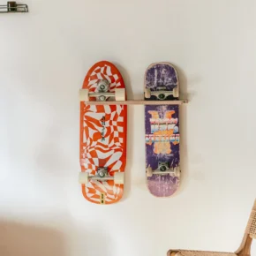Support Skateboard Mural Bois Double | Rack Longboard