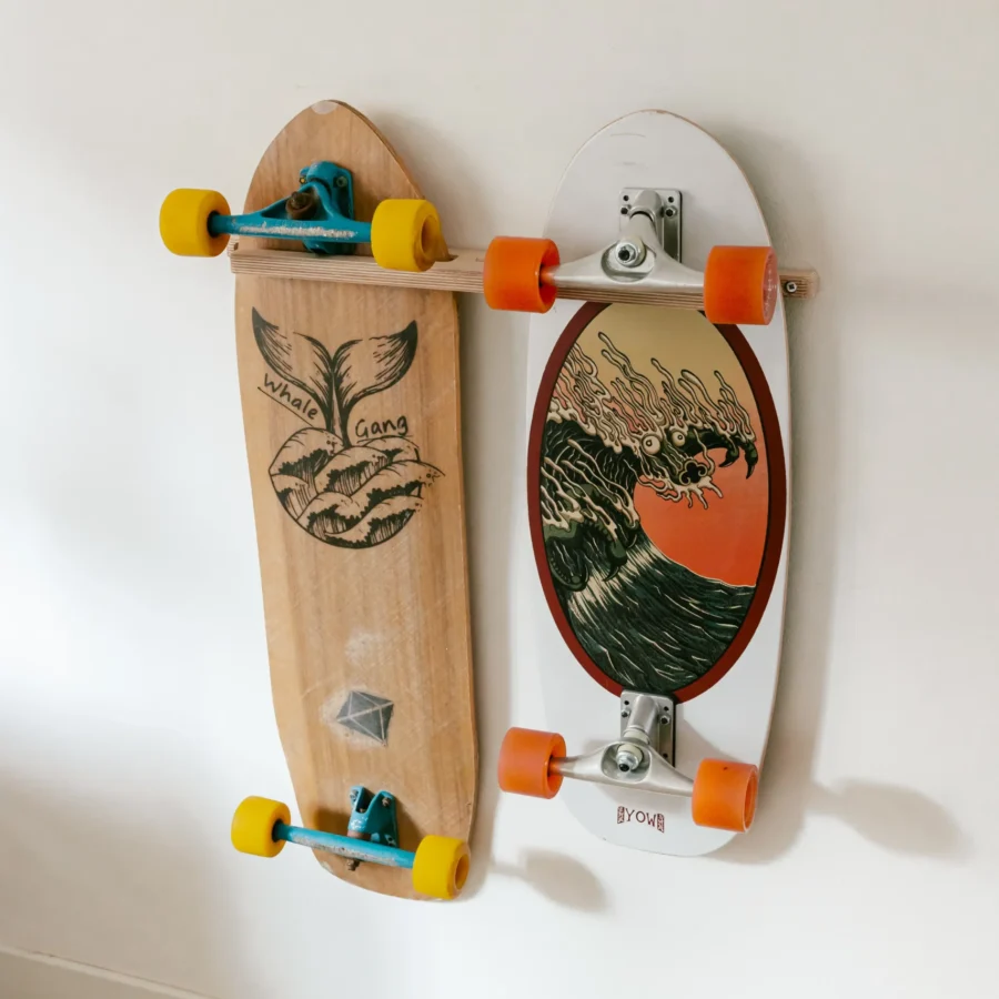 Support Skateboard Mural Bois Double | Rack Longboard